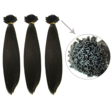 10-30 Inch Black Color Straight Virgin Brazilian V-Tip Hair Extensions